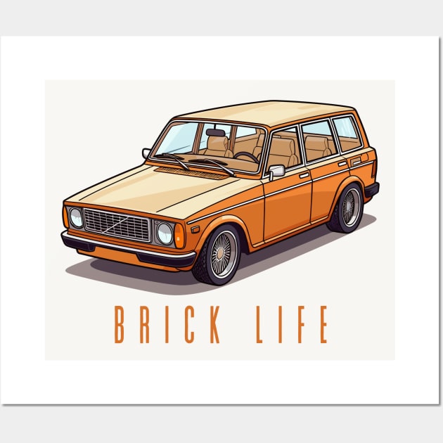 Brick Life - 240 Station Wagon Original Design Wall Art by DrumRollDesigns